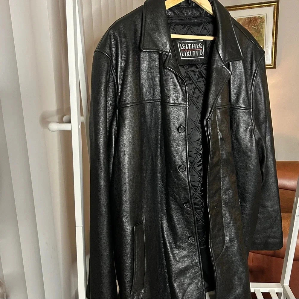 Men’s Vegan Leather Coat Size XL– Luxe and Fire - Picture 1 of 8